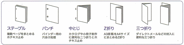 乙折り/3つ折りなど多彩に